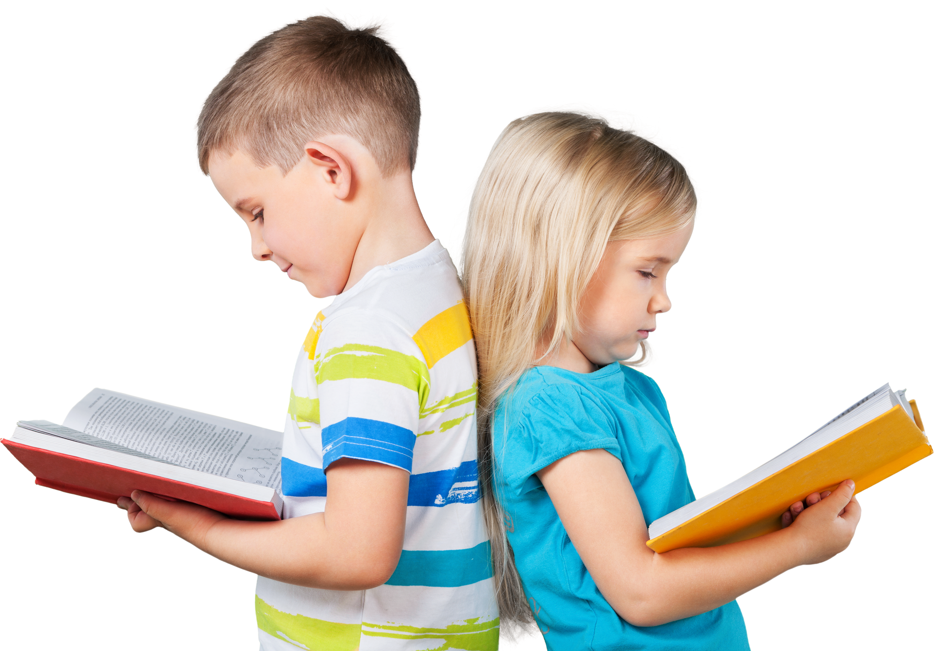 Two Children Reading Books