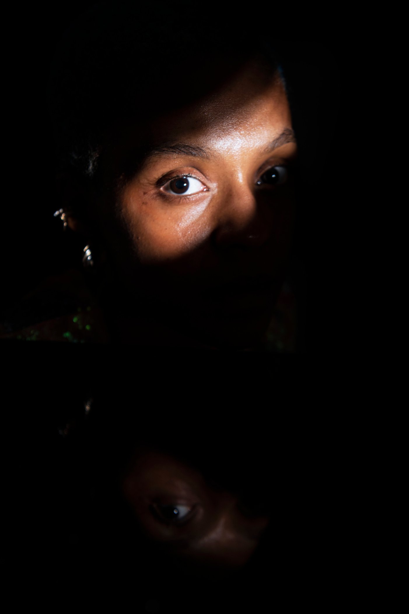 Light Reflected on Person's Eyes